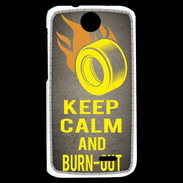 Coque HTC Desire 310 Keep Calm and Burn Out Gris