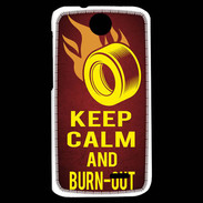 Coque HTC Desire 310 Keep Calm and Burn Out Rouge