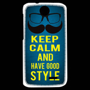 Coque HTC Desire 310 Keep Calm and Have a good Style Bleu