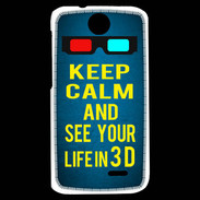 Coque HTC Desire 310 Keep Calm and See your life 3D Bleu