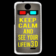 Coque HTC Desire 310 Keep Calm and See your life 3D Gris