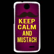 Coque HTC Desire 310 Keep Calm and Mustach Rose
