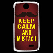 Coque HTC Desire 310 Keep Calm and Mustach Rouge