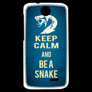 Coque HTC Desire 310 Keep Calm and Be a Snake bleu
