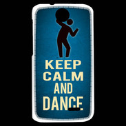 Coque HTC Desire 310 Keep Calm and Dance Bleu
