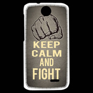 Coque HTC Desire 310 Keep Calm and Fight Gris