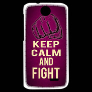 Coque HTC Desire 310 Keep Calm and Fight Rose