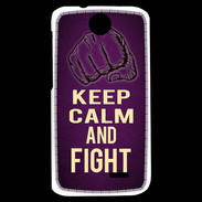 Coque HTC Desire 310 Keep Calm and Fight Violet