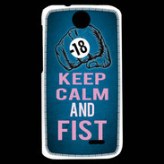 Coque HTC Desire 310 Keep Calm and Fist BLeu