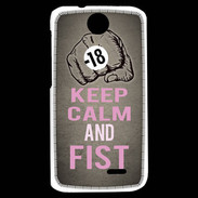 Coque HTC Desire 310 Keep Calm and Fist Gris