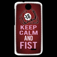 Coque HTC Desire 310 Keep Calm and Fist Rouge