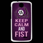 Coque HTC Desire 310 Keep Calm and Fist Violet