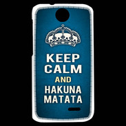 Coque HTC Desire 310 Keep Calm and Hakuna Matata Bleu