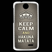 Coque HTC Desire 310 Keep Calm and Hakuna Matata Gris