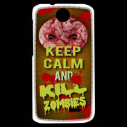 Coque HTC Desire 310 Keep Calm and Kill Zombies Orange