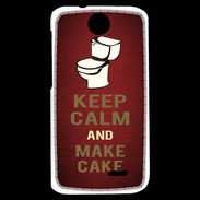 Coque HTC Desire 310 Keep Calm and Make cake Rouge