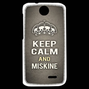 Coque HTC Desire 310 Keep Calm and Miskine Gris