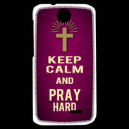 Coque HTC Desire 310 Keep Calm and Pray Christian Rose