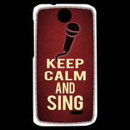Coque HTC Desire 310 Keep Calm and Sing Rouge