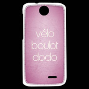 Coque HTC Desire 310 Vélo Boulot Dodo Rose ZG