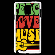 Coque Samsung Galaxy Note 4 Peace Love Music