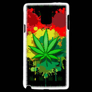 Coque Samsung Galaxy Note 4 Feuille de cannabis et cœur Rasta