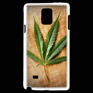 Coque Samsung Galaxy Note 4 Feuille de cannabis sur toile beige