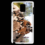 Coque Samsung Galaxy Note 4 Chiots Boxer sur un tronc d''arbre