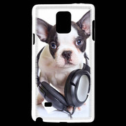 Coque Samsung Galaxy Note 4 Bulldog français avec casque de musique