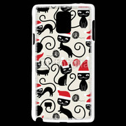 Coque Samsung Galaxy Note 4 Fond chat noir Noël