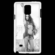 Coque Samsung Galaxy Note 4 Hippie noir et blanc