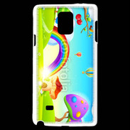 Coque Samsung Galaxy Note 4 Cartoon nature et arc en ciel