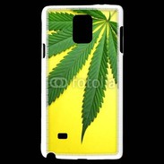 Coque Samsung Galaxy Note 4 Feuille de cannabis sur fond jaune