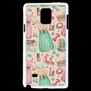 Coque Samsung Galaxy Note 4 Fond fashion rose et vert 2