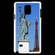 Coque Samsung Galaxy Note 4 Statue de la liberté et tour Eiffel