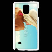 Coque Samsung Galaxy Note 4 Femme à chapeau de plage