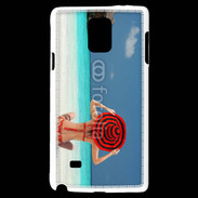 Coque Samsung Galaxy Note 4 Femme assise sur la plage
