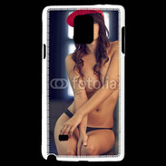 Coque Samsung Galaxy Note 4 Charmante brune avec casquette rouge