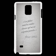 Coque Samsung Galaxy Note 4 Les Folies Gris Citation Oscar Wilde