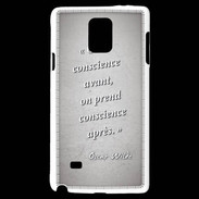 Coque Samsung Galaxy Note 4 Conscience Gris Citation Oscar Wilde