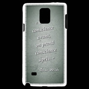 Coque Samsung Galaxy Note 4 Conscience Vert Citation Oscar Wilde