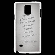 Coque Samsung Galaxy Note 4 Cynique Gris Citation Oscar Wilde