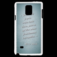 Coque Samsung Galaxy Note 4 Croire Turquoise Citation Oscar Wilde
