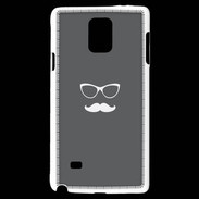 Coque Samsung Galaxy Note 4 moustache gris & blanc