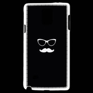 Coque Samsung Galaxy Note 4 moustache noir & blanc