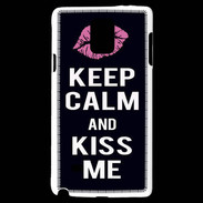 Coque Samsung Galaxy Note 4 Keep Calm Kiss me Noir