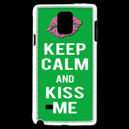 Coque Samsung Galaxy Note 4 Keep Calm Kiss me Vert