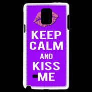 Coque Samsung Galaxy Note 4 Keep Calm Kiss me Violet