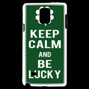 Coque Samsung Galaxy Note 4 Keep Calm Be lucky Vert