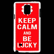 Coque Samsung Galaxy Note 4 Keep Calm Be Lucky Rouge